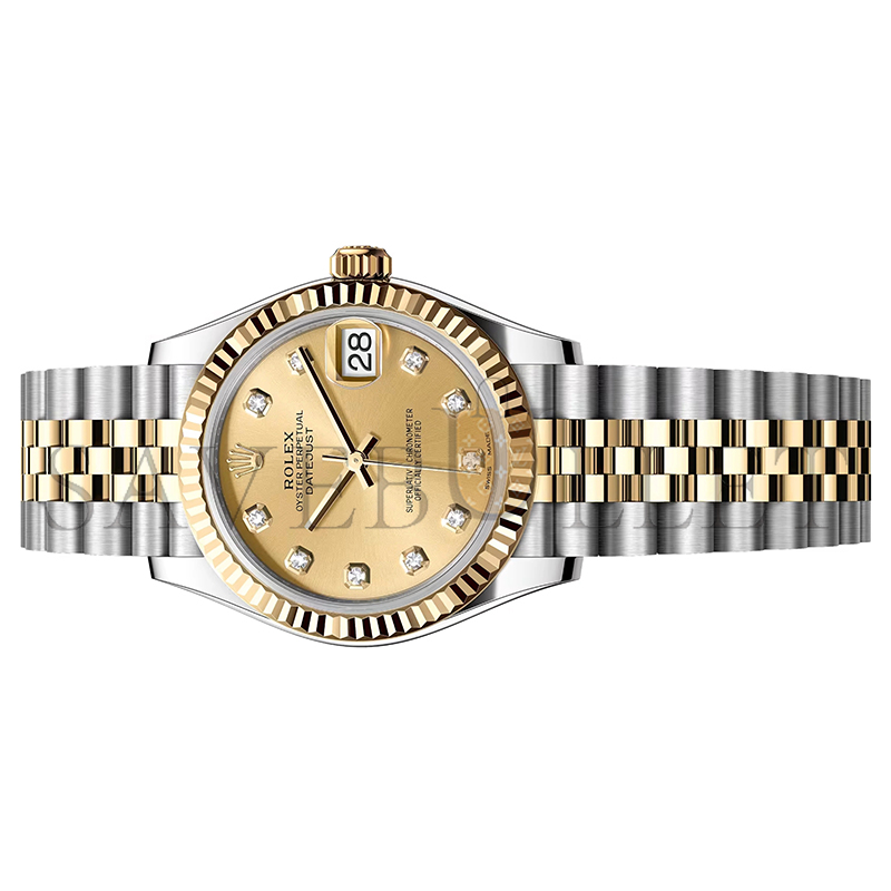ROLEX DATEJUST 31MM CHAMPAGNE DIAMOND YELLOW GOLD 